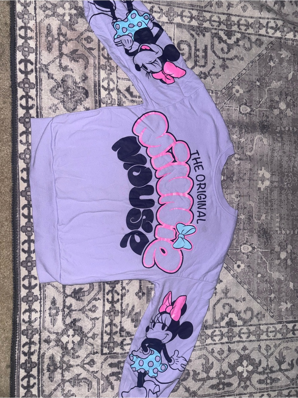 Girls' Lavender Minnie Mouse Pullover Sweatshirt - Disney